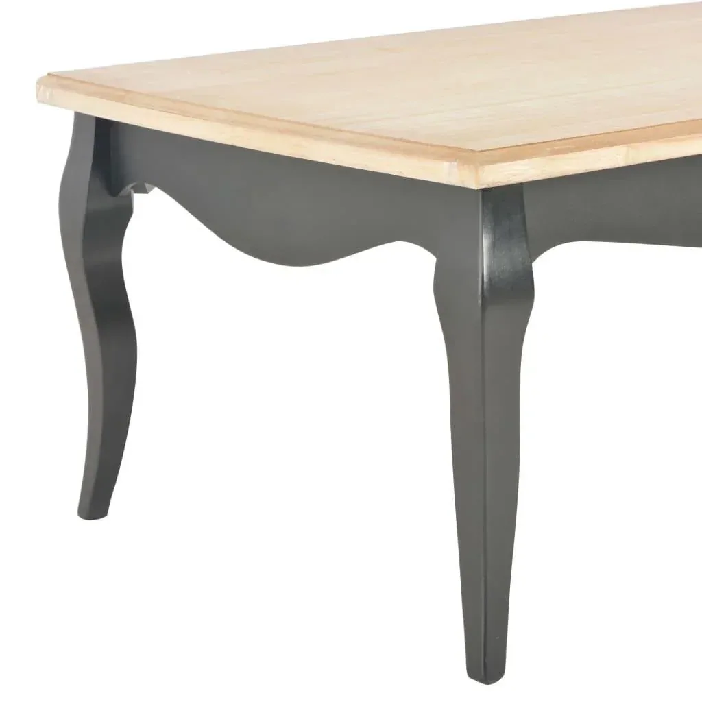 Coffee table 110x60x40 cm solid pine black and brown