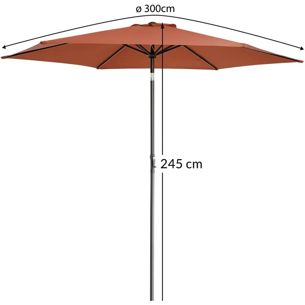 Parasol Tahiti Terracotta Alu 300cm