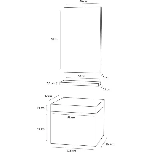 Bathroom furniture Force 58 cm - Anthracite