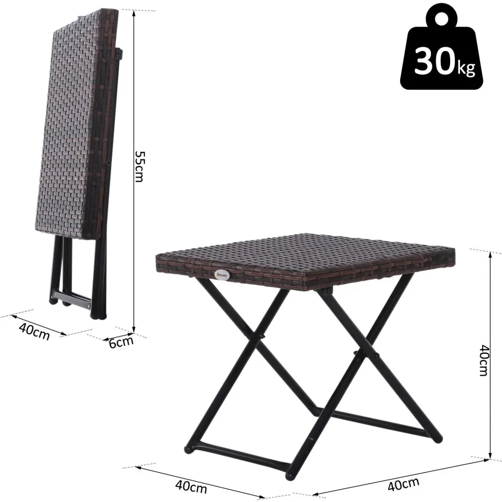 Polyrattan folding garden table