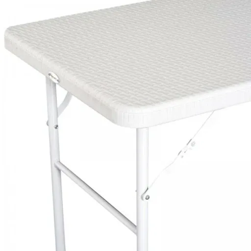 Camping table picnic table seating group 5 pcs. foldable white