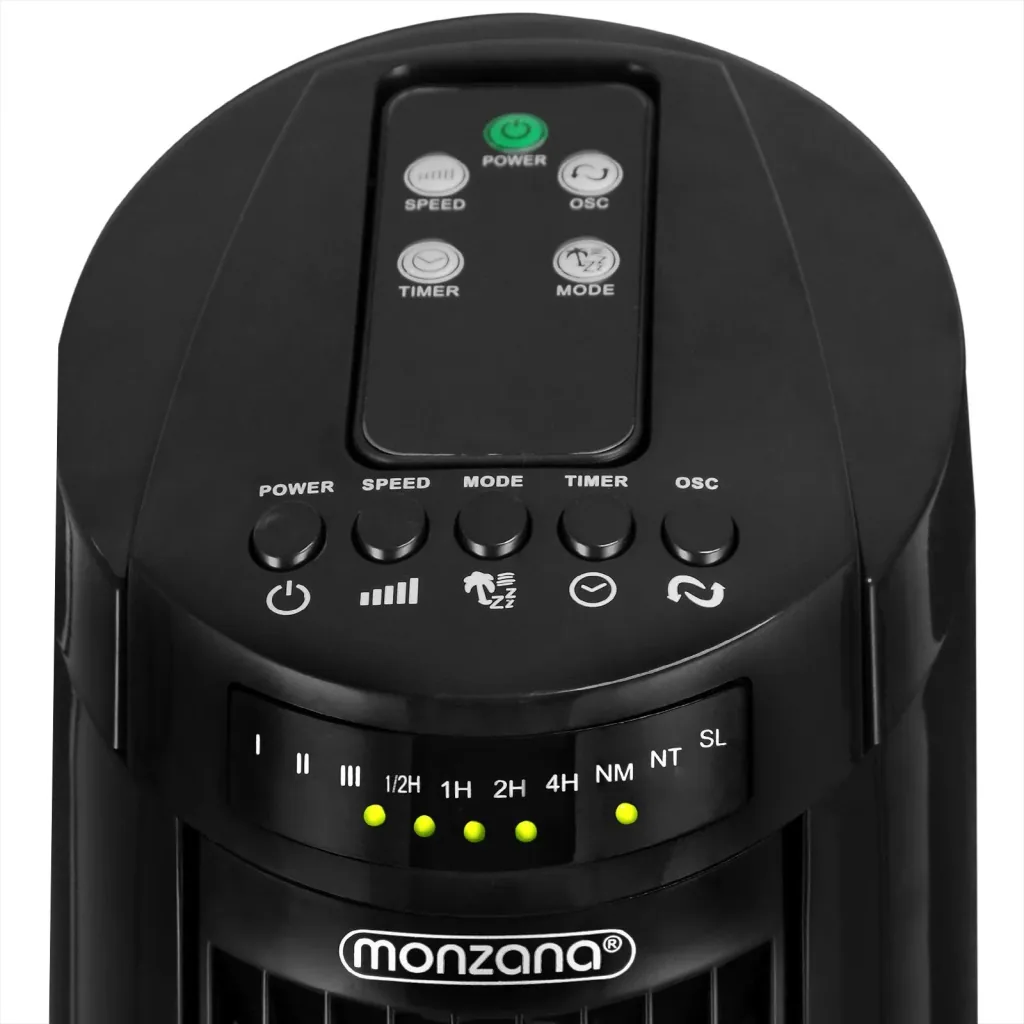 Tower fan with remote control, Turbofuncite & Aromabox black