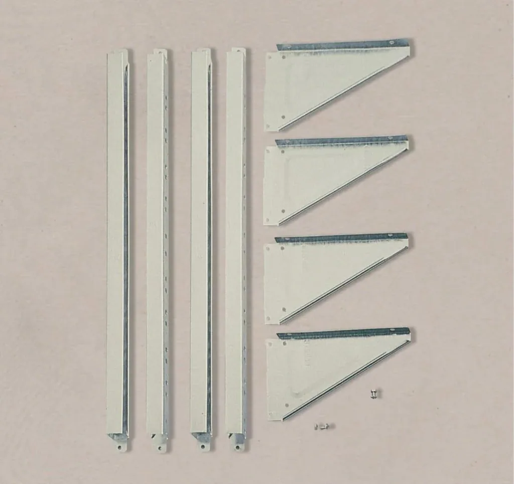 Shelving set without shelves for tool sheds SS404