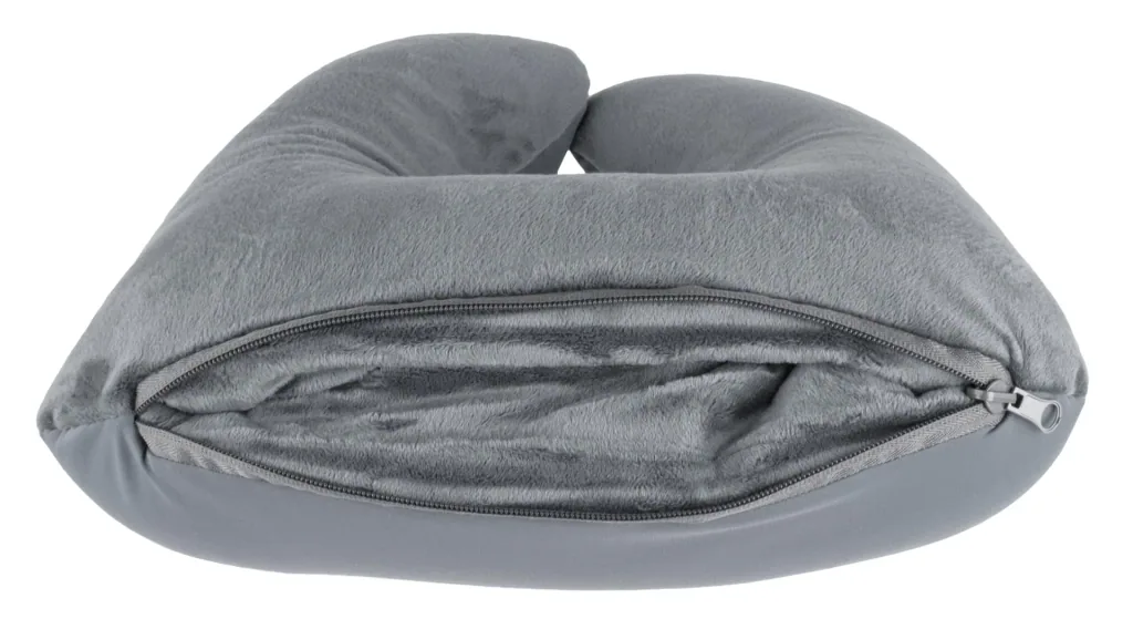 2 in 1 neck roll and pillow for adults, anthracite