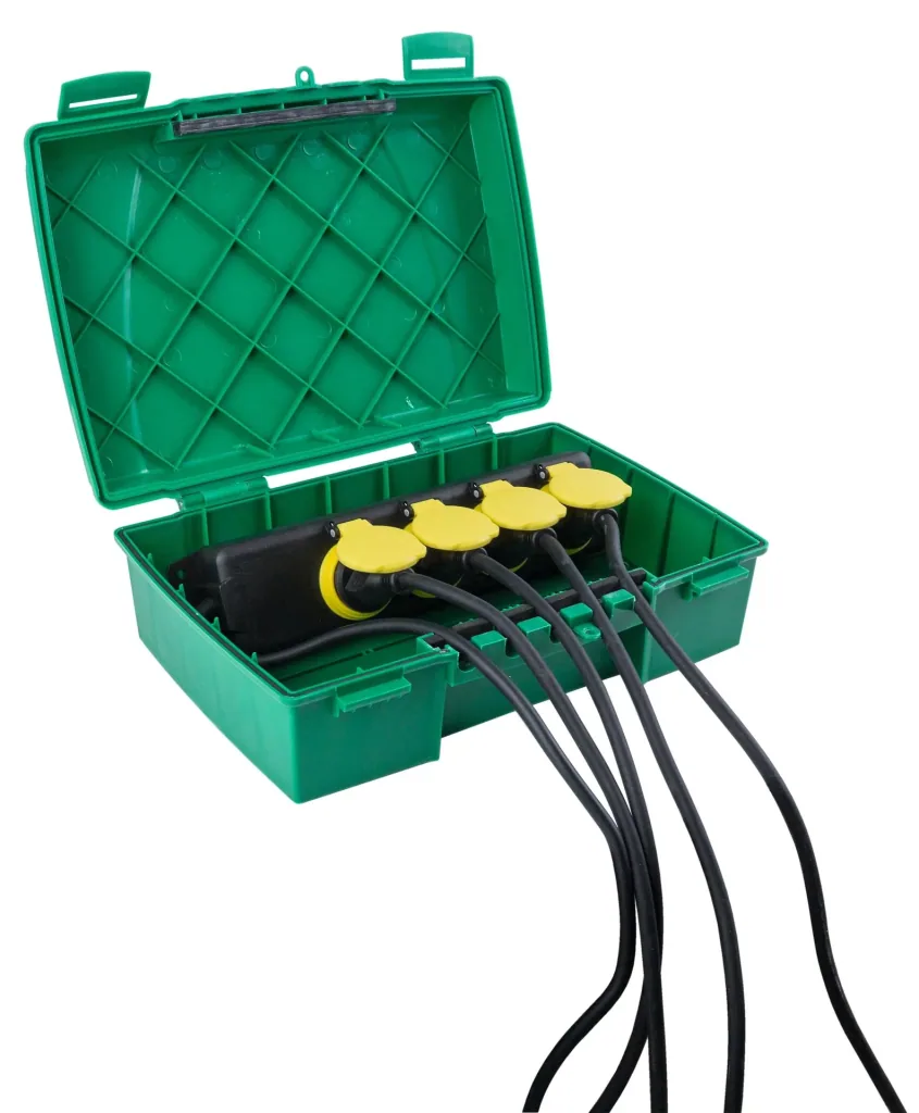 Weatherproof distribution box IP 55, green