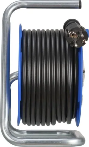 3-way cable reel with USB for indoor use, 15m