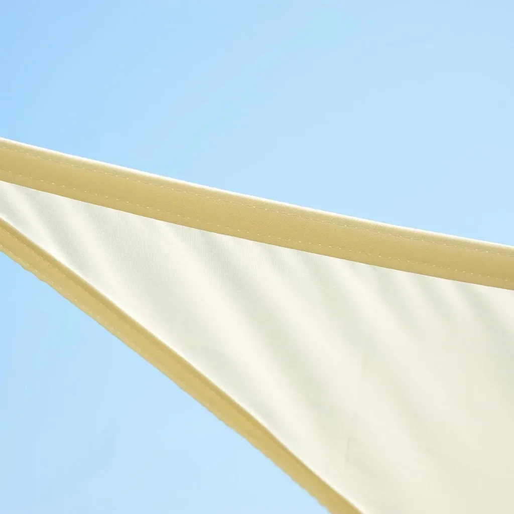 Sun sail triangles 6x6x6 m polyester - water-repellent cream
