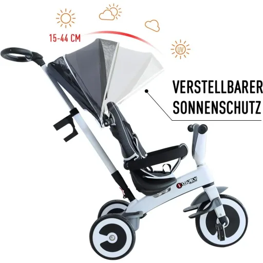 4 in 1 children's tricycle with sun canopy