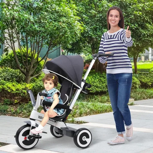 4 in 1 children's tricycle with sun canopy