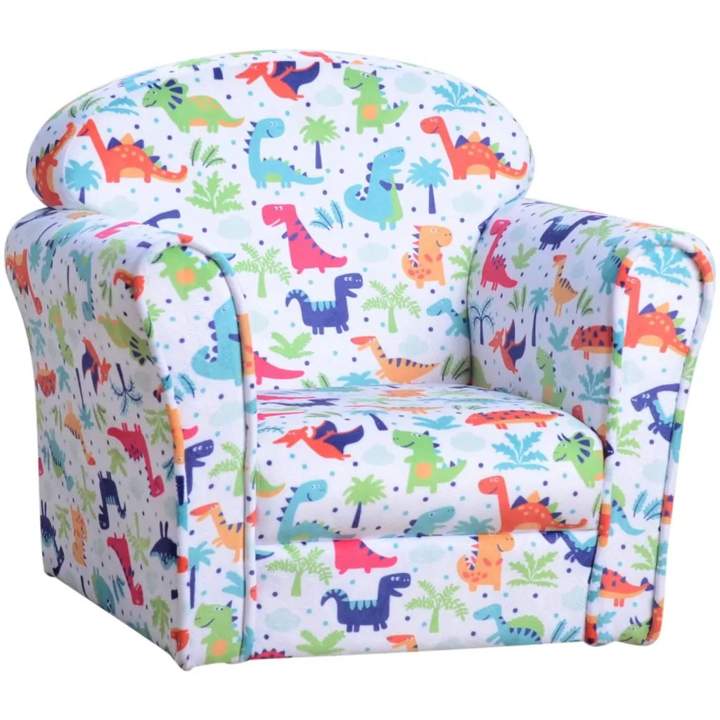 Children's armchair, mini armchair, children's sofa, fabric armchair, upholstered armchair for children, children's furniture, dinosaurs in the jungle, 3-9 years