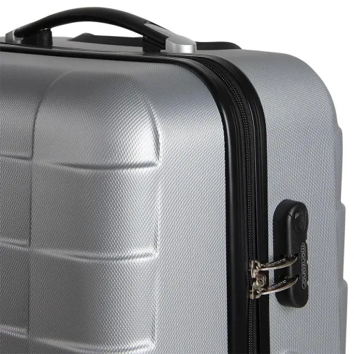 Hard-shell suitcase set 3 pieces silver M/L/XL