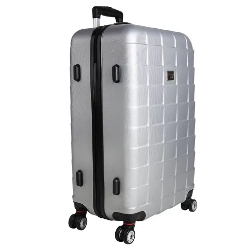Hard-shell suitcase set 3 pieces silver M/L/XL