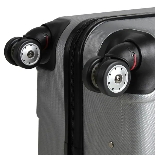 Hard-shell suitcase set 3 pieces silver M/L/XL