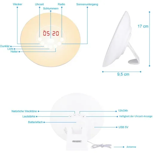 LED light clock sunrise