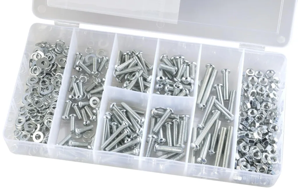 Screw and nut assortment, 500 pieces