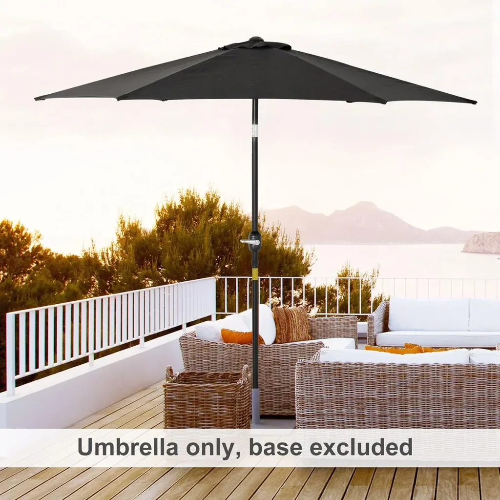 Parasol with hand crank black