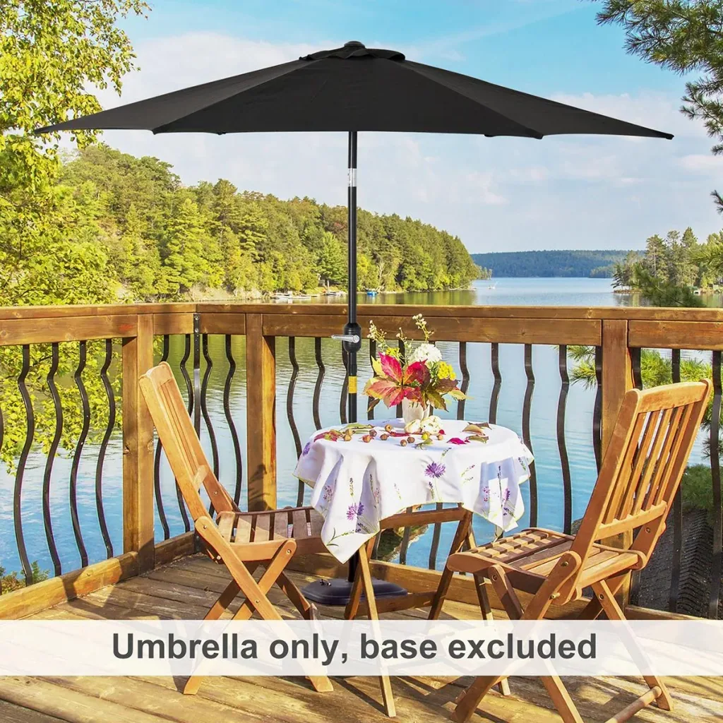 Parasol with hand crank black