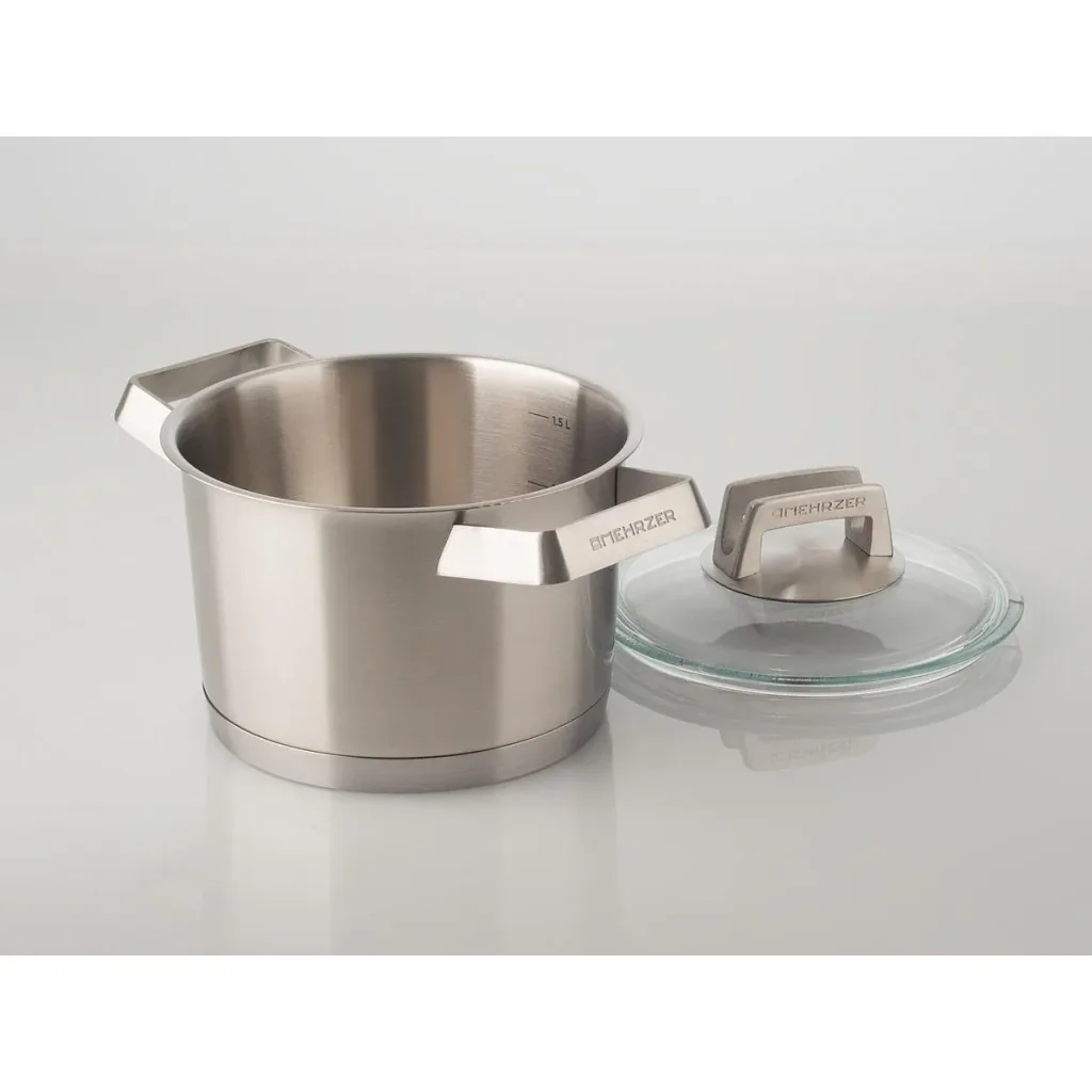 Mehrzer Premium - Tall cooking pot with lid - 16 cm - stainless steel