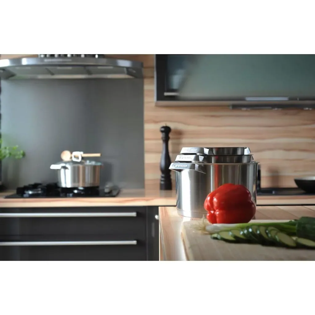 Mehrzer Premium - Tall cooking pot with lid - 16 cm - stainless steel