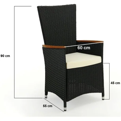 Verona polyrattan seating group, 17 pieces - black