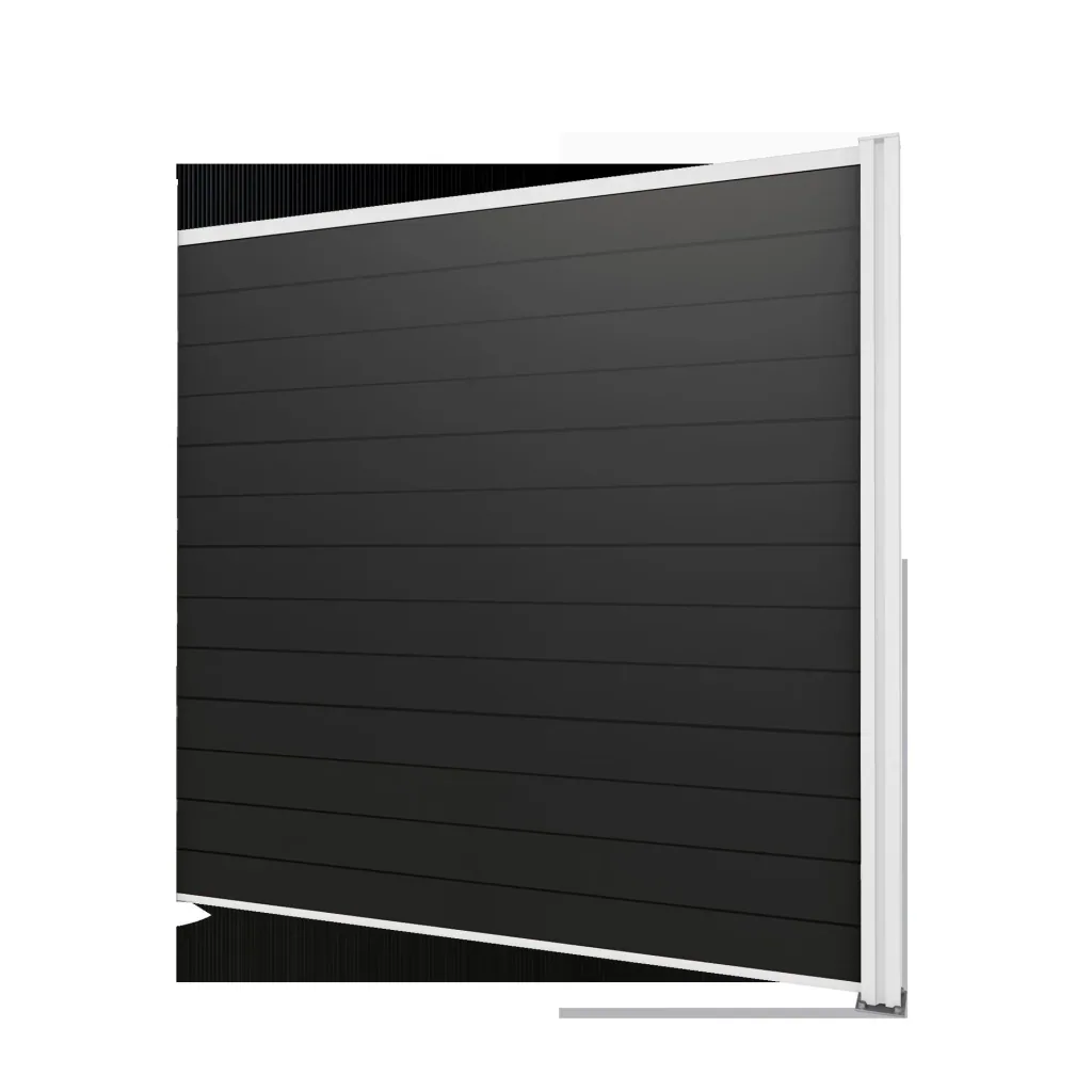 Privacy screen extension, white, 1.94 x 1.86 m, WPC boards grey