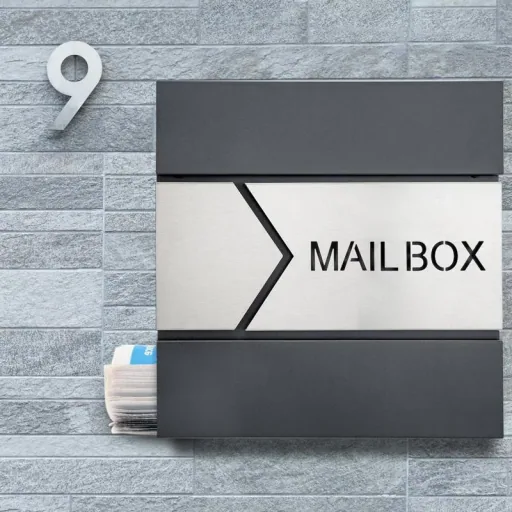 Designer mailbox anthracite / silver