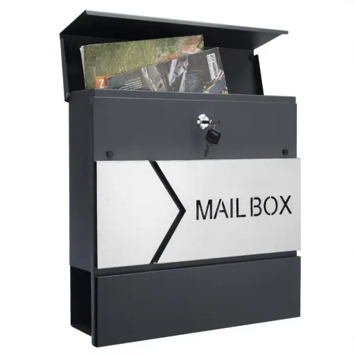 Designer mailbox anthracite / silver