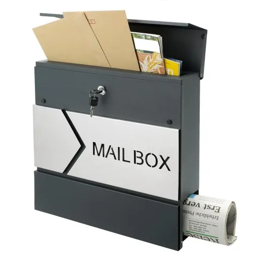 Designer mailbox anthracite / silver