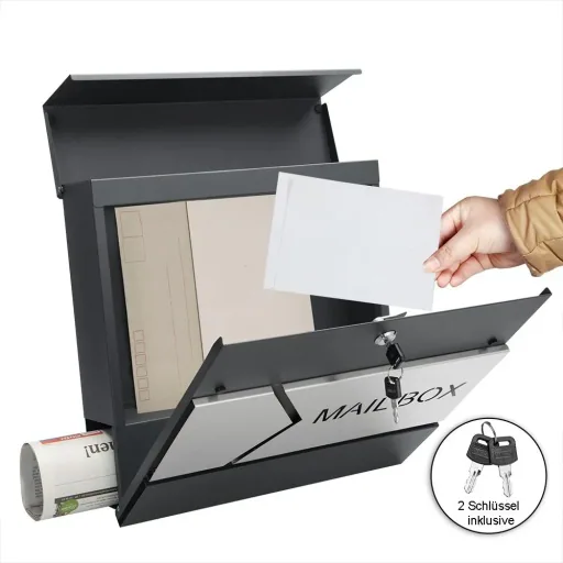 Designer mailbox anthracite / silver