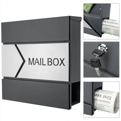 Designer mailbox anthracite / silver
