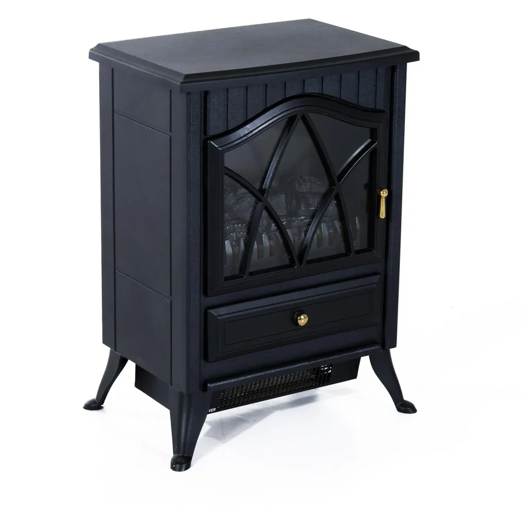 Electric fireplace stove freestanding fireplace 1800W black