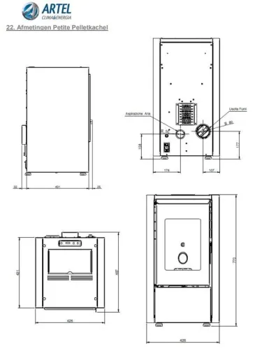 Pellet stove Petite white