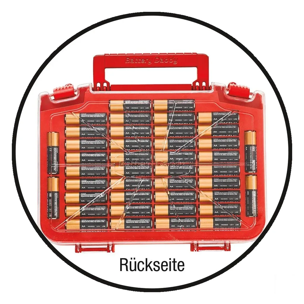 Battery storage case including tester