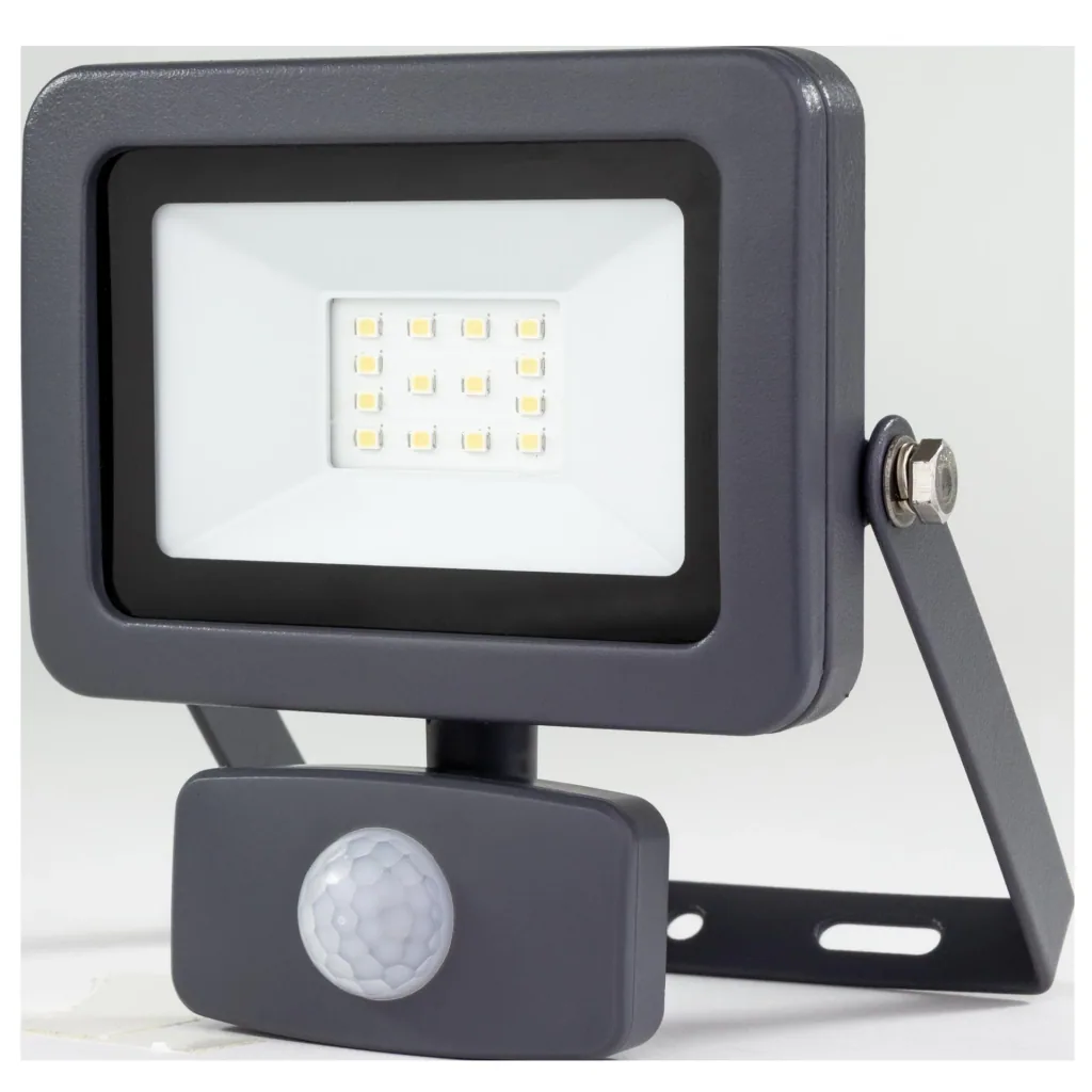 LED floodlight with motion detector, 10 watts, IP44