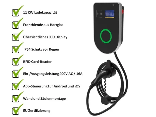 Wallbox / charging station for wall or column mounting
