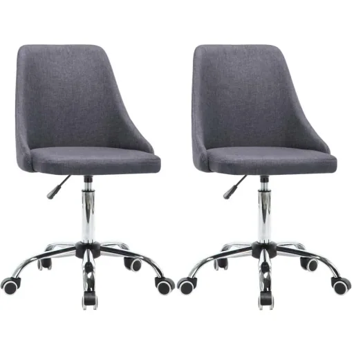 Dining room chairs 2 pieces fabric dark grey