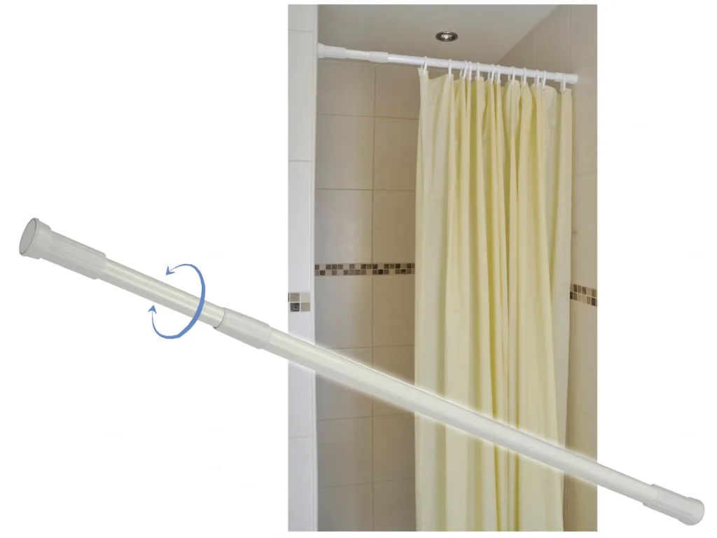 Shower curtain rod extendable 74 - 120 cm