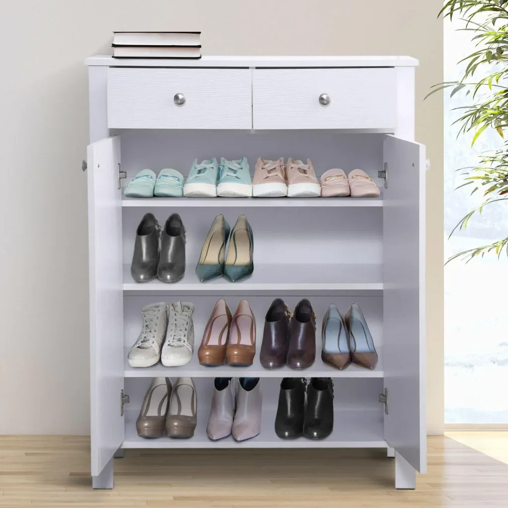 Shoe cabinet with 2 drawers
