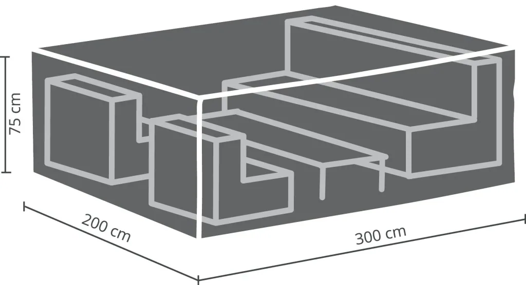 Professional protective cover for lounge group, gray, 200 x 300 x 75 cm