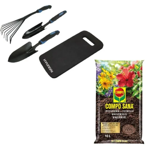 4-piece garden tool set + INCLUDES Compo Sana 10L potting soil - Universal - 100 days of operation