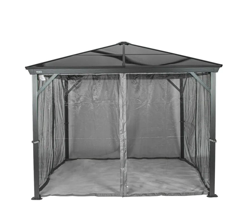 Paviljoen Verona 1010 298,3×298,3×261 cm Antraciet – Hardtop met 6 mm polycarbonaat dak