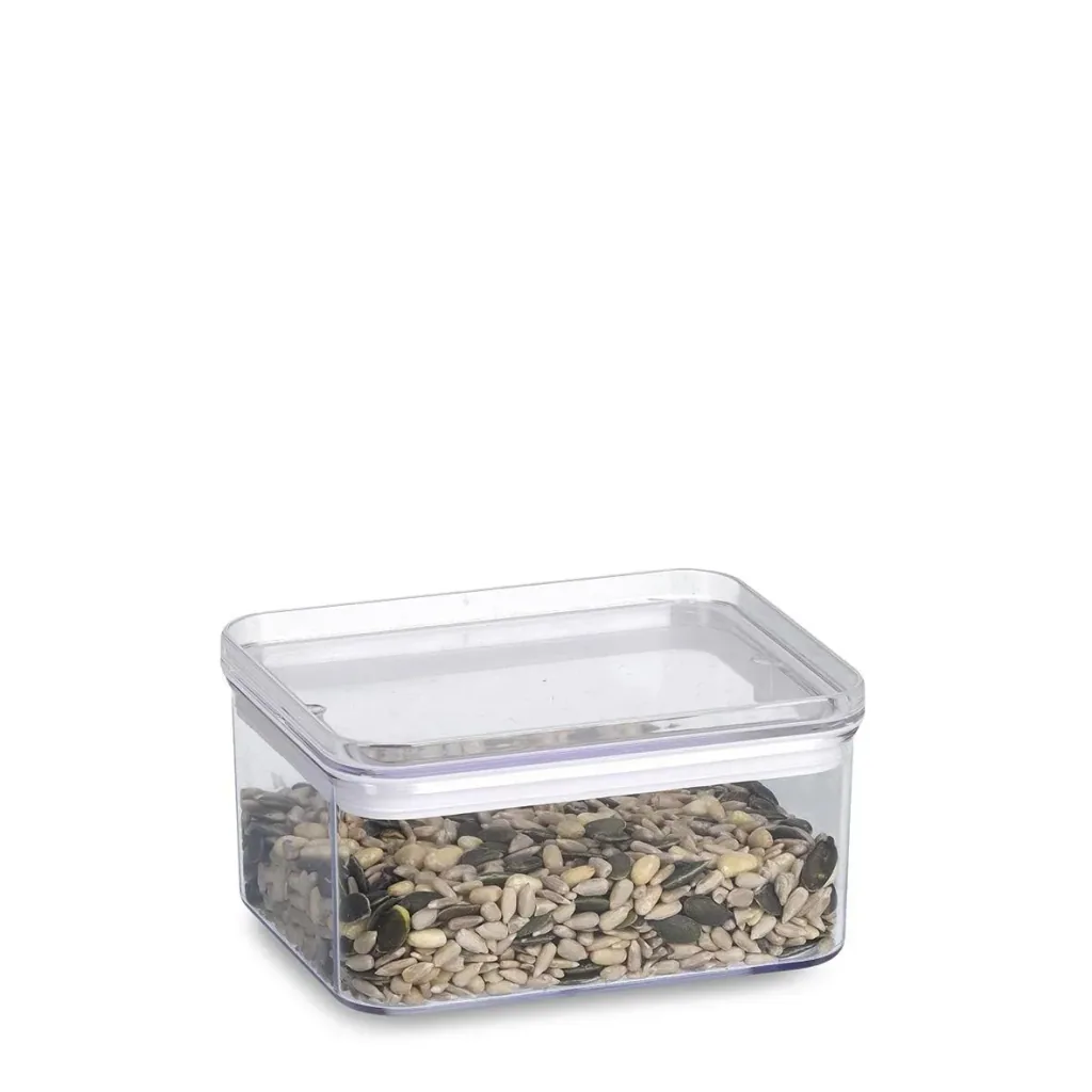 Storage container set, 3-piece, plastic, transparent