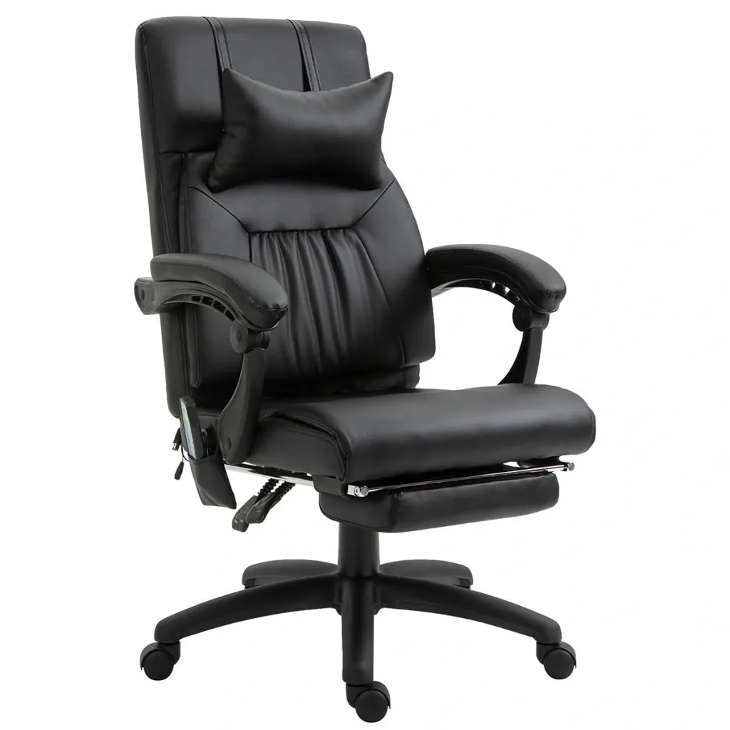 Massage chair executive chair with massage function 7 massage points height adjustable swivel chair with footrest headrest contemporary