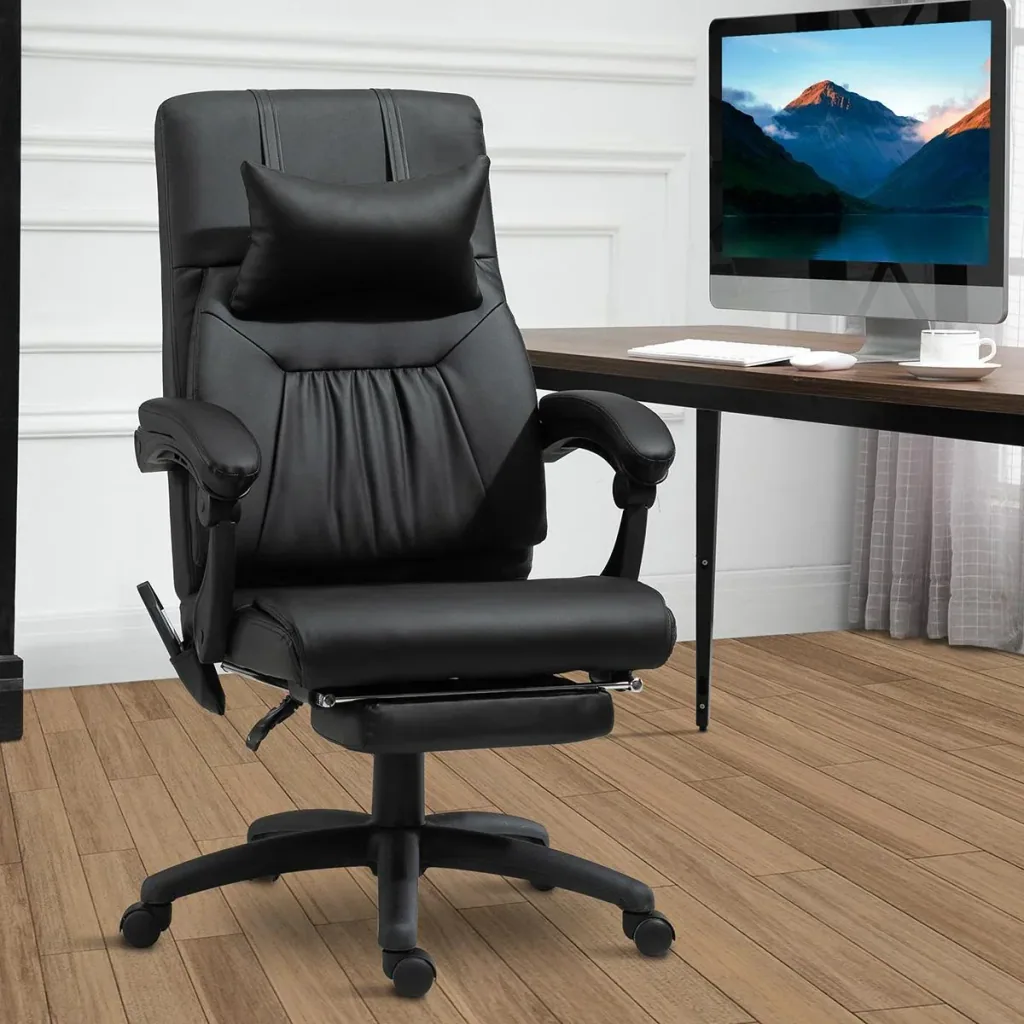 Massage chair executive chair with massage function 7 massage points height adjustable swivel chair with footrest headrest contemporary