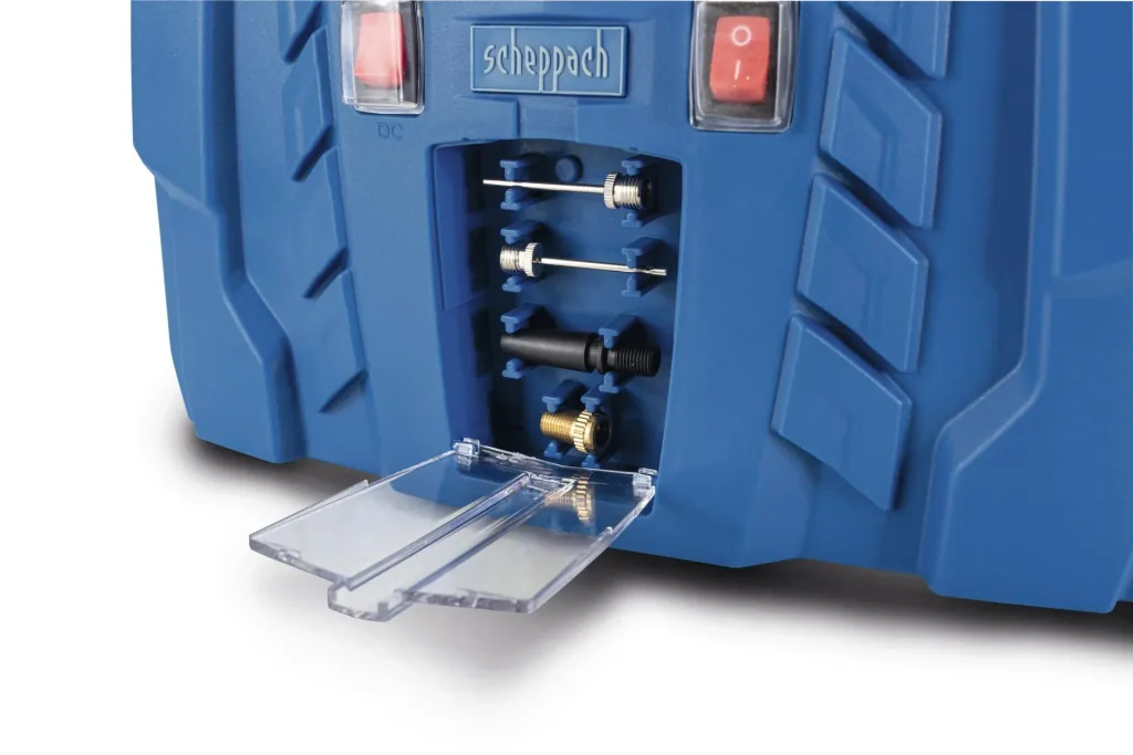 Mobile compressor Air Force 5 / electric air pump, 230V / 12V, 8 bar including accessories