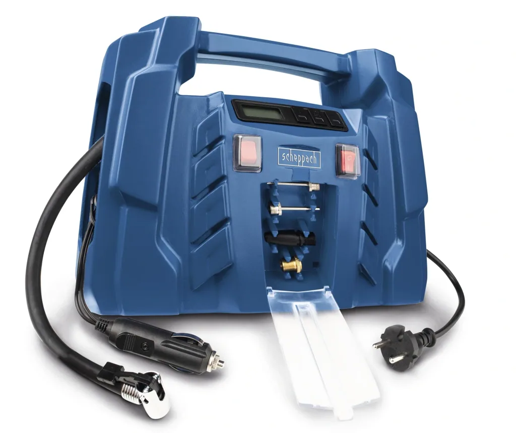Mobile compressor Air Force 5 / electric air pump, 230V / 12V, 8 bar including accessories