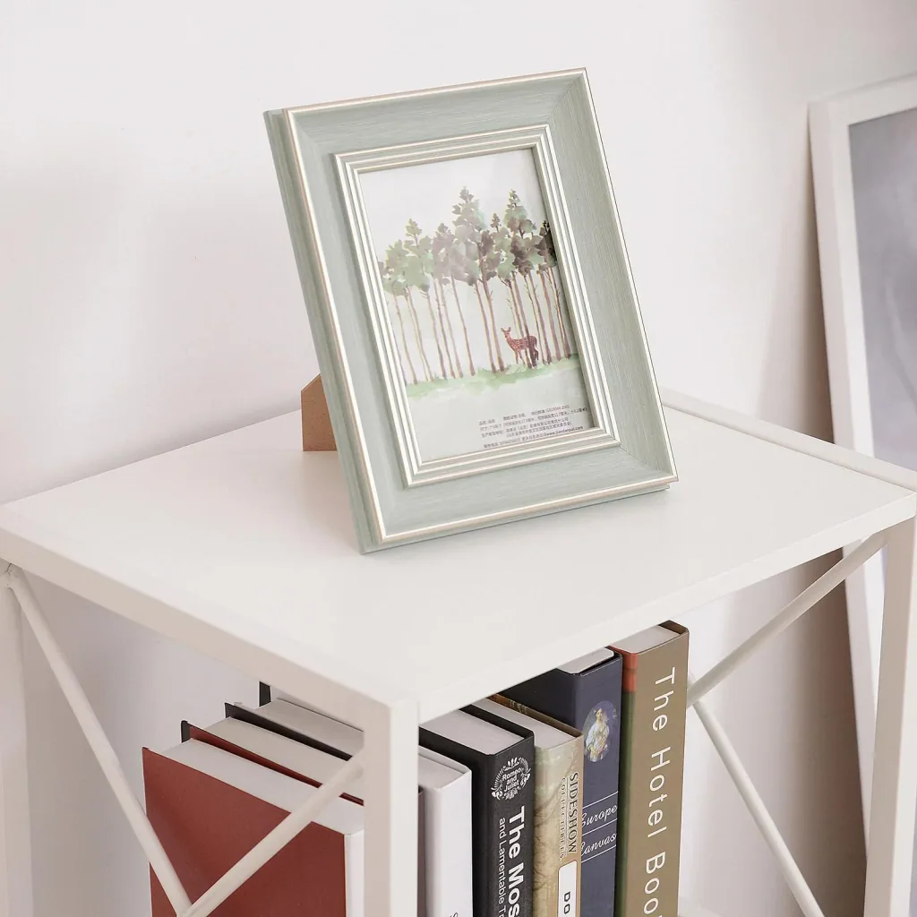 Standing shelf bookcase storage shelf metal white 40 x 35 x 72.5 cm