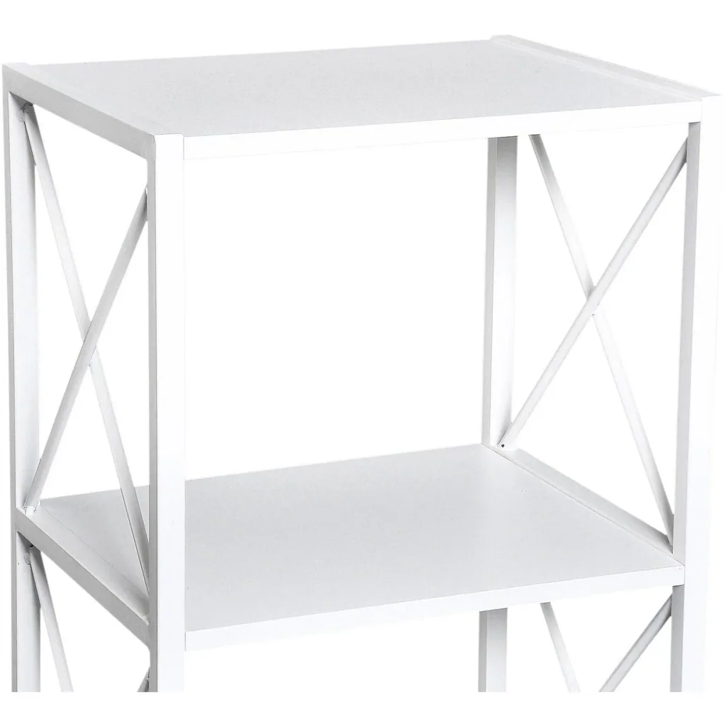 Standing shelf bookcase storage shelf metal white 40 x 35 x 72.5 cm