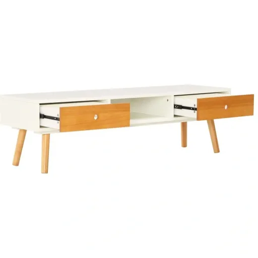 TV cabinet 120x35x35 cm solid pine white