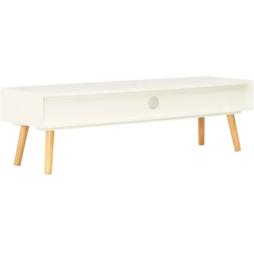 TV cabinet 120x35x35 cm solid pine white